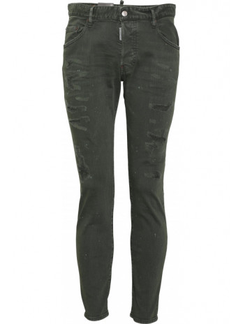 dark green biker jeans