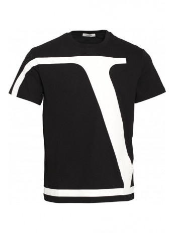 V Logo T-Shirt - Black