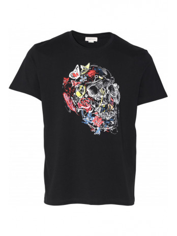 Skull Print T-Shirt - Schwarz