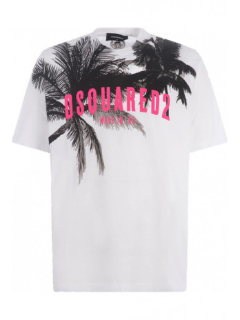 D2 Palm Slouch Tee - White