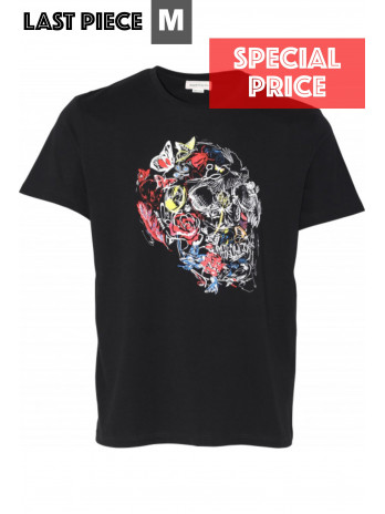Skull Print T-Shirt - Schwarz