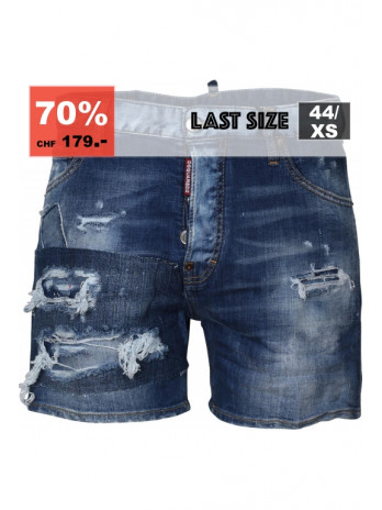 Distressed Jeansshorts - Blau