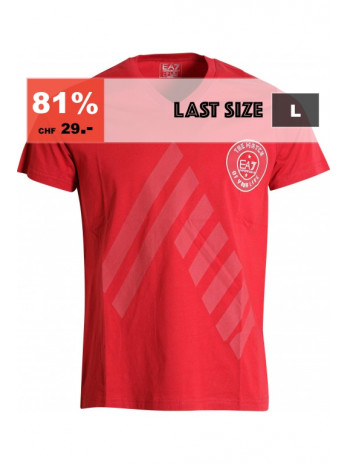 EA7 Logodruck T-Shirt - Rot